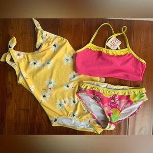 Hanna Andersson Swimsuit lot one piece + Bikini top & Bottom size 160 (14/16)